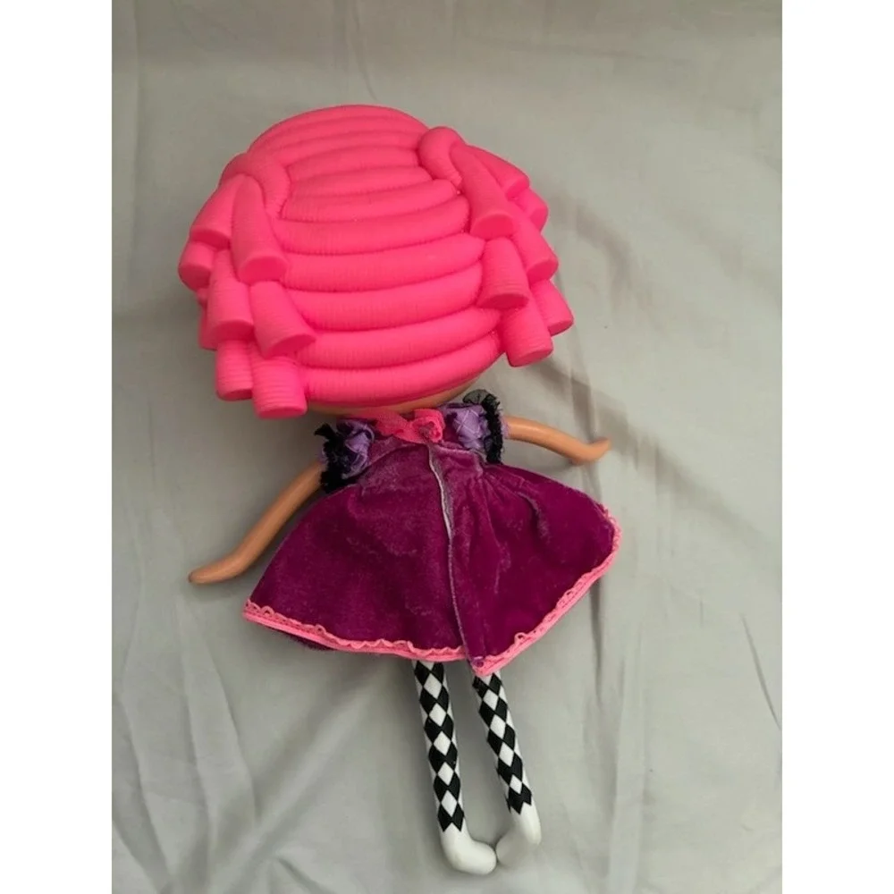 Lalaloopsy Doll MGA Entertainment Pink Hair Purple Velvet Dress Checkered